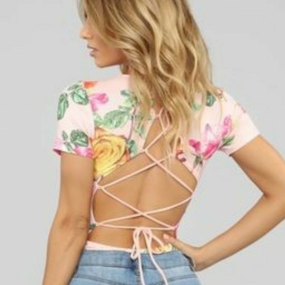 Fashion Nova Pink Floral Bodysuit Fitted Medium - Picture 2 of 10